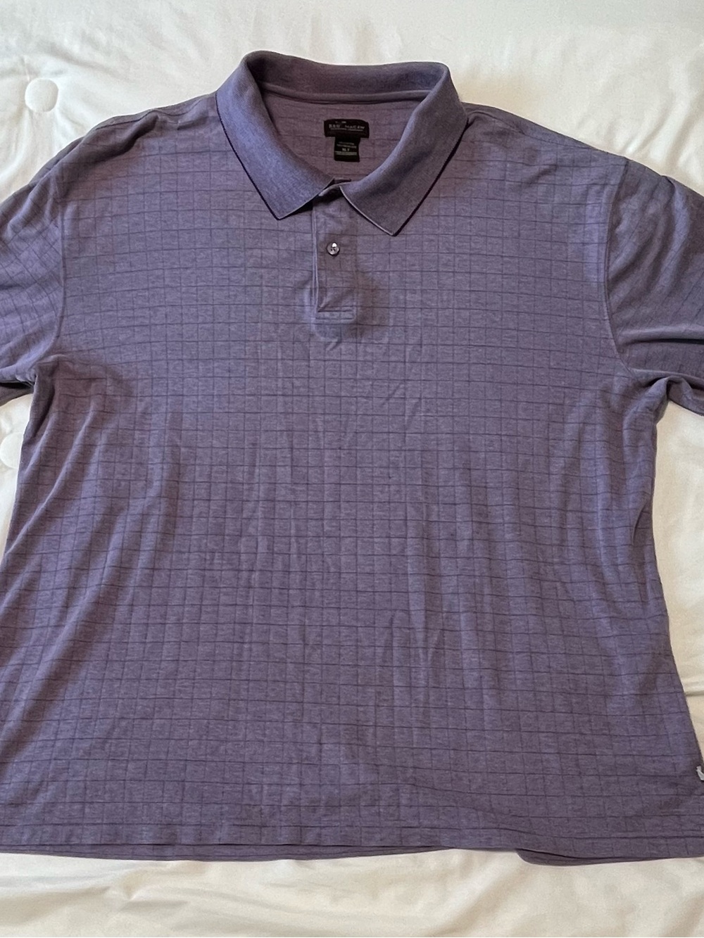 Red Macaw Trading Company Lavender Grid Short-Sleeve Polo Size XLT